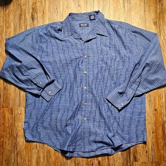 Mens Puritan Wrinkle Resistant Casual Blue Plaid Button-Down Shirt XL - Picture 1 of 7